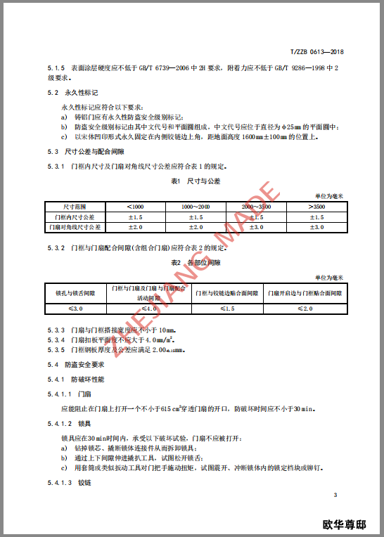 铸铝门的标准